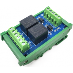 Moduł przekaźnikowy izolowany 2 kanałowy 12V PLC na szynę DIN